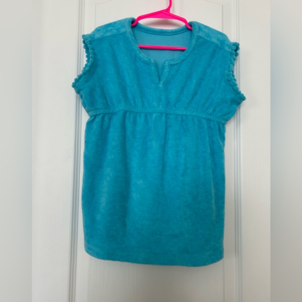 Toddler Girls Blue Terry Swim Cover Up